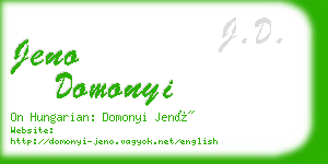 jeno domonyi business card